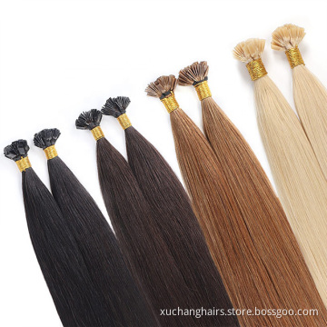 Wholesale flat tip indien vendors 100% human hair remy virgin blonde flat tip hair extension straight flat tip hair extension